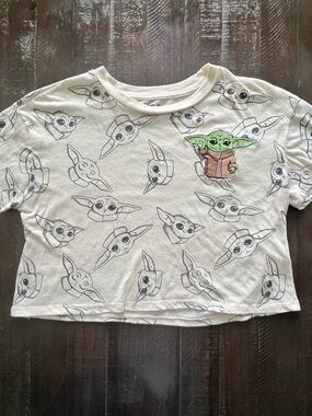 Star Wars Women’s Cropped Top Medium Baby Yoda Embroidered Crop Top